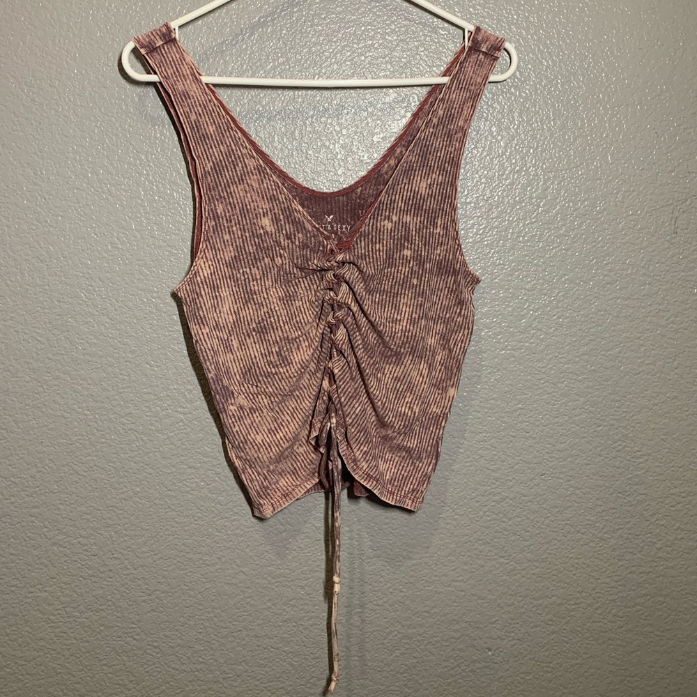 American Eagle Tye Die Criss Cross Front Tank Top